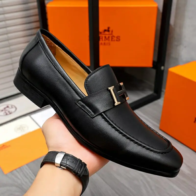 hermes cuir chaussures pour homme s_12212a14